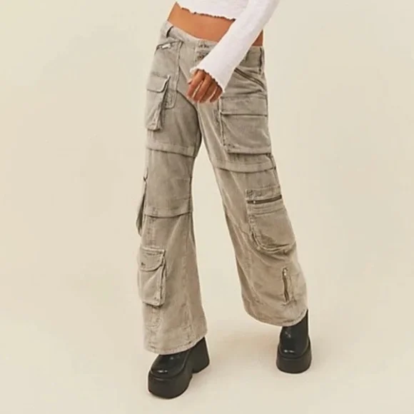 Free People Last Time Stacked Cargo Cord Pants - Picture 1 of 8